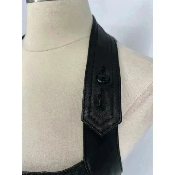 Diesel Womens 2000s y2k Moto Style Dress Black Leather Cargo Pockets Goth Grunge - Picture 3 of 16